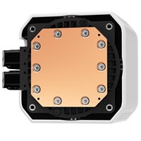 DeepCool Mystique 360 WH ARGB liquid CPU cooler with copper base and white finish, designed for Intel & AMD sockets.