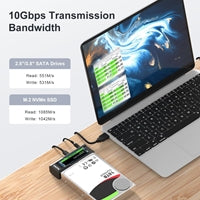 Maiwo K10635N USB-C Dual Bay NVMe/SATA Docking Station 10Gbps