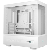 DeepCool CH690 white ATX mid-tower case with high airflow, semi-glass panel, USB-C port, and support for 420mm radiator.