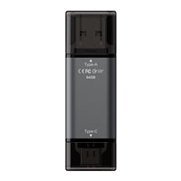 Team TX1364GC01 2 in 1 Dual OTG 64GB Flash Drive, X1 USB 3.2 Gen1, Type C & A, Plug and Play