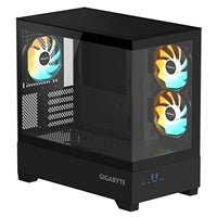 GIGABYTE C201 Panoramic Tempered Glass RGB Mid Tower Case - Black
