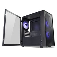 TecWare Forge M2 Compact mATX Case - Mesh Front, 3x ARGB Fans, Black