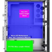 CiT S8i SFF Micro-ATX Case - 8.3L Compact Desktop, TFX PSU, USB-C