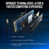 PNY CS1030 500GB M.2 NVMe Gen3 SSD - 2000MB/s High-Speed