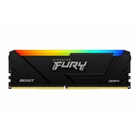 Kingston FURY Beast 64GB (2 x 32GB) DDR4 RAM, 3600MT/s, CL18, DIMM, RGB lighting, black design