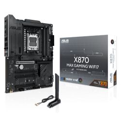 Asus X870 MAX GAMING WIFI7, AMD X870, AM5, ATX, 4 DDR5, HDMI, 2 USB4, Wi-Fi 7, 2.5G LAN, 3x M.2