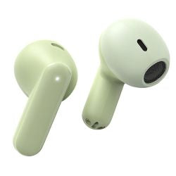 Green Hama Bluetooth True Wireless Earbuds with microphone, touch control, and charging case