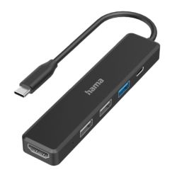 Hama 5-Port USB-C Hub - 4K HDMI, 3x USB-A, 60W PD Charging