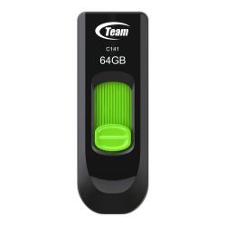 Team 64GB USB 2.0 Flash Drive Green - Ultra-Thin Retractable