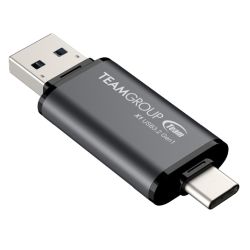 Team X1 64GB Dual USB-A USB-C Flash Drive - Aluminium 100MB/s