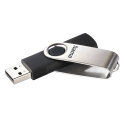 Hama Rotate 8GB USB 2.0 Flash Drive - Swivel Cap, Keyring Attachment