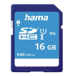 Hama 16GB SDHC Memory Card - Class 10 UHS-I, 80MB/s Fast Read