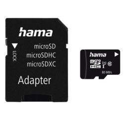 Hama 32GB MicroSDHC Card Class 10 UHS-I 80MB/s + SD Adapter