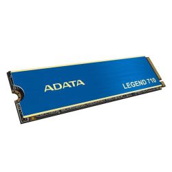 ADATA Legend 710 512GB NVMe SSD PCIe 3.0 M.2 2280 with heat sink, featuring sleek black design