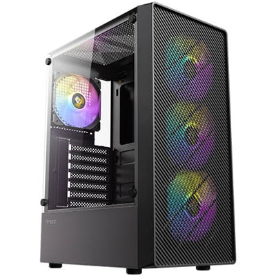 Antec AX26 RGB Elite Mid-Tower Gaming Case - 4x120mm RGB Fans, Tempered Glass