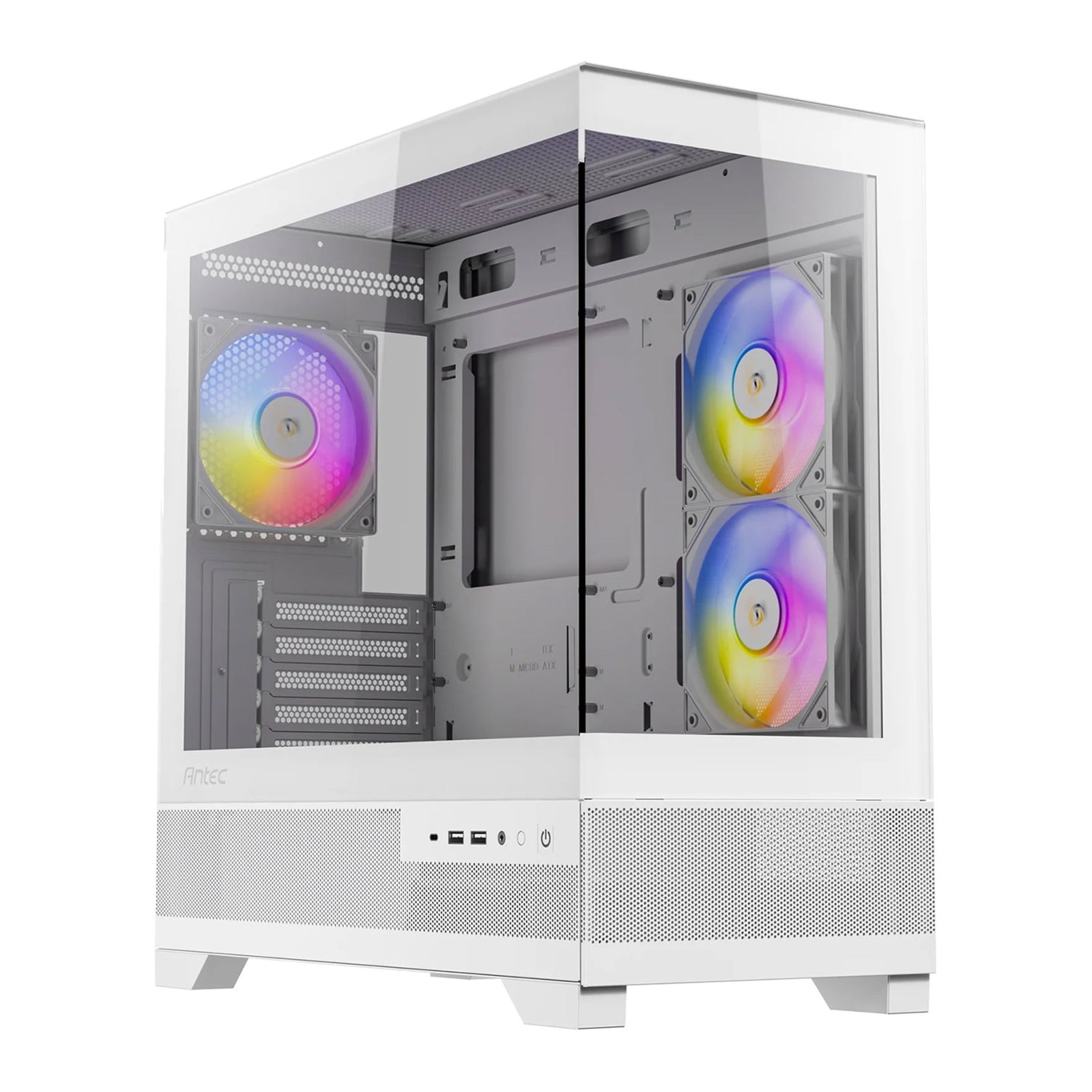 ANTEC CX500M White Micro Tower Gaming Case - ARGB, USB-C, Tempered Glass