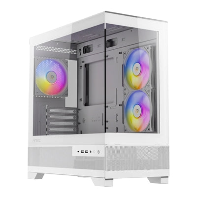 ANTEC CX500M White Micro Tower Gaming Case - ARGB, USB-C, Tempered Glass