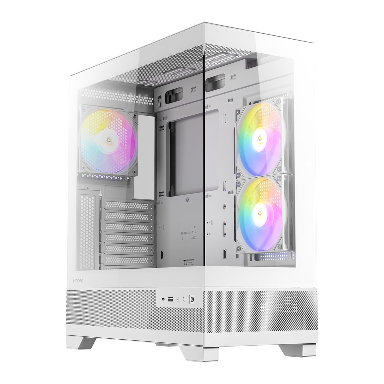 ANTEC CX700 White Mid Tower Case - 270° Tempered Glass ARGB 6 Fans