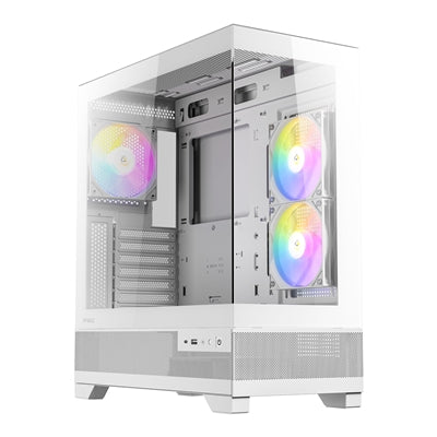 ANTEC CX700 White Mid Tower Case - 270° Tempered Glass ARGB 6 Fans