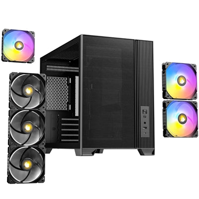 Antec FLUX M Micro-ATX Mini Tower Case - 6 ARGB PWM Fans, USB-C