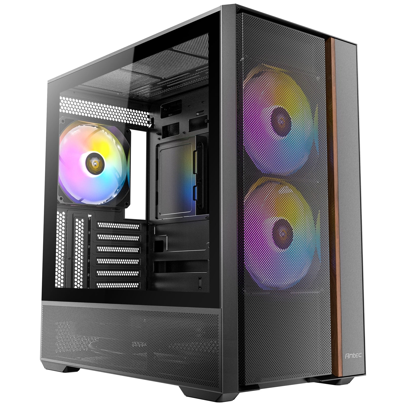 Antec FLUX Steel Mid Tower Case - 5 ARGB PWM Fans, Mesh Front, USB-C