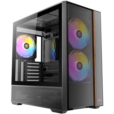 Antec FLUX Steel Mid Tower Case - 5 ARGB PWM Fans, Mesh Front, USB-C