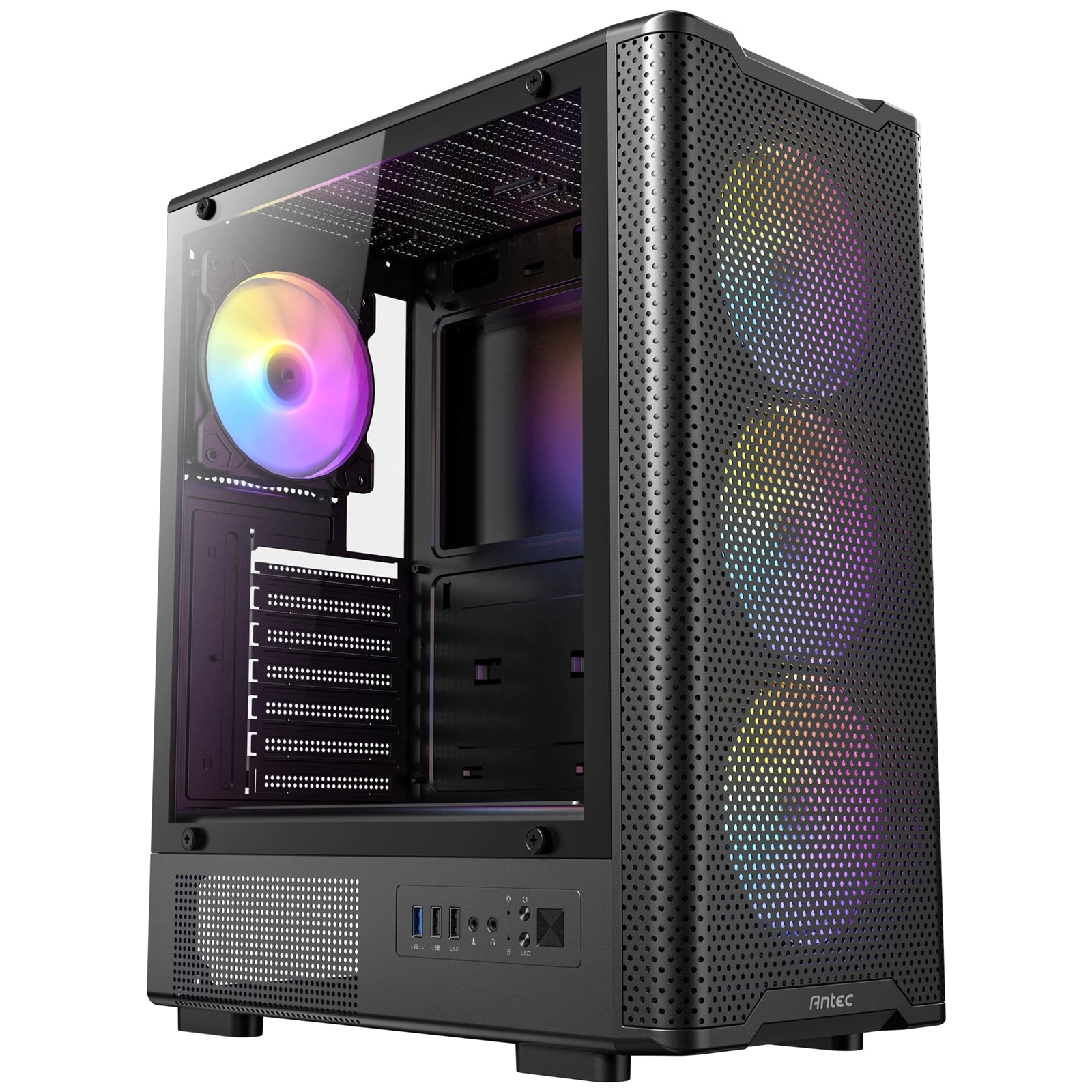 Antec VX310 ARGB Mid-Tower Case - Mesh Front, 4x120mm Fans, TG