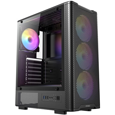 Antec VX310 ARGB Mid-Tower Case - Mesh Front, 4x120mm Fans, TG