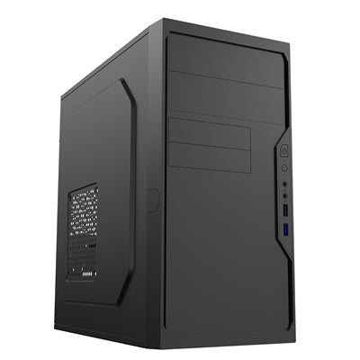 CiT Work Micro-ATX Steel Case - USB 3.0, 120mm Fan, Black