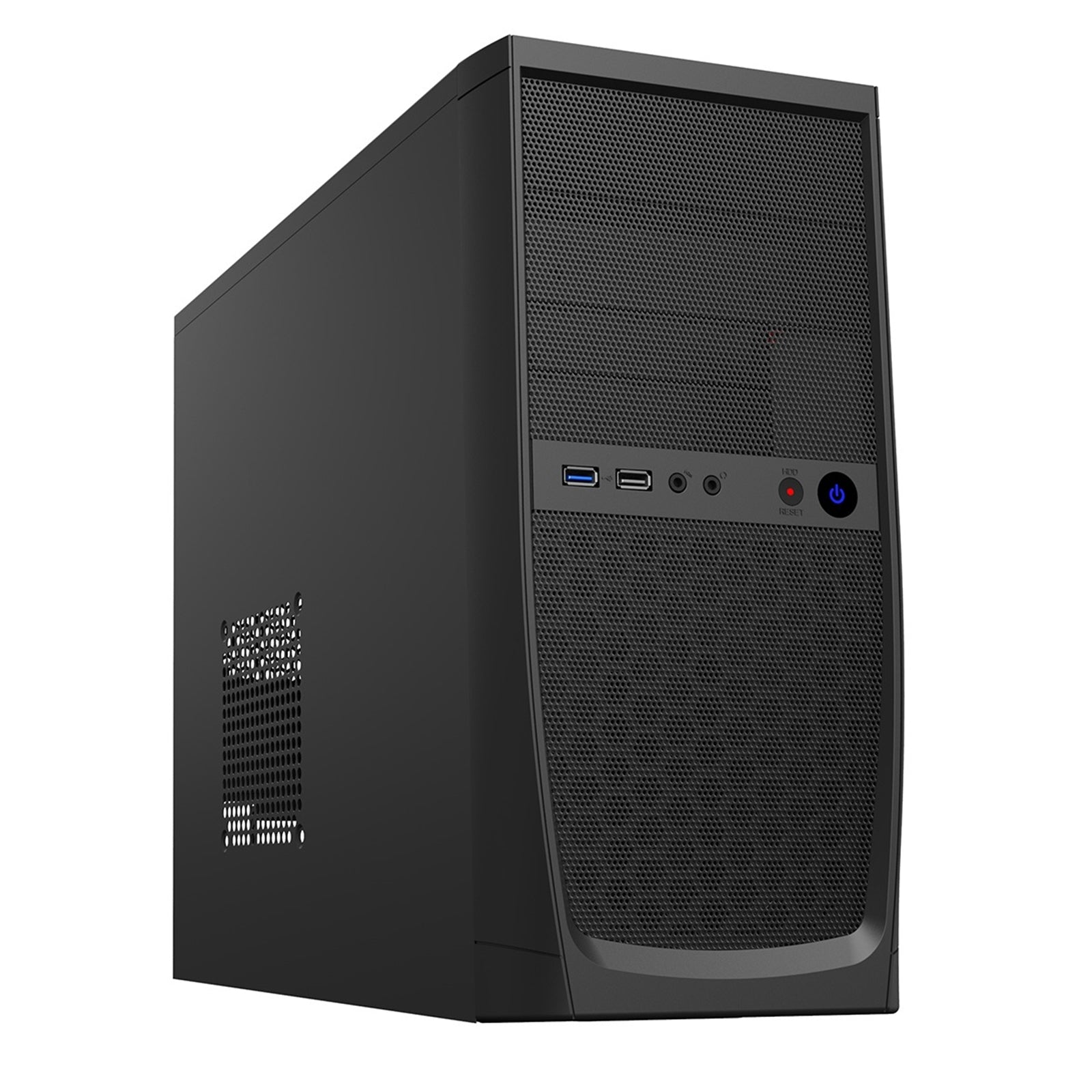 CiT Elite Micro ATX Tower Case with 500W PSU - Black Mesh