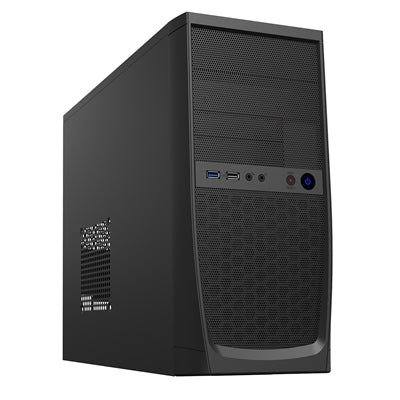 CiT Elite Micro ATX Tower Case with 500W PSU - Black Mesh