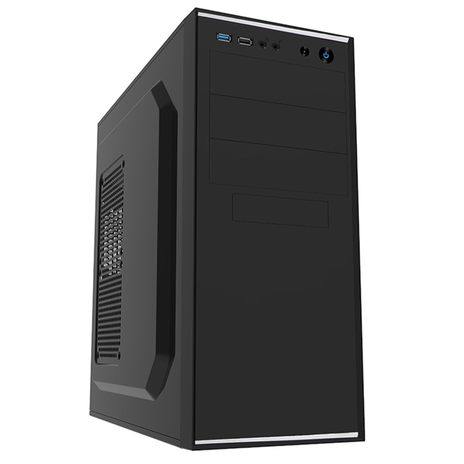 CiT Jet Stream ATX Mid Tower Case 500W PSU Black Silver Metal