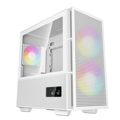 DeepCool CH360 Digital White Mid Tower Case - Tempered Glass, ARGB Fans