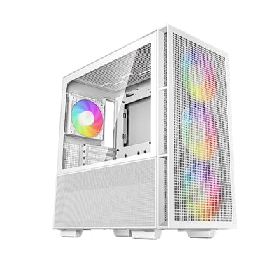 DeepCool CH560 White Mid Tower Case - E-ATX Hybrid Glass 4x ARGB