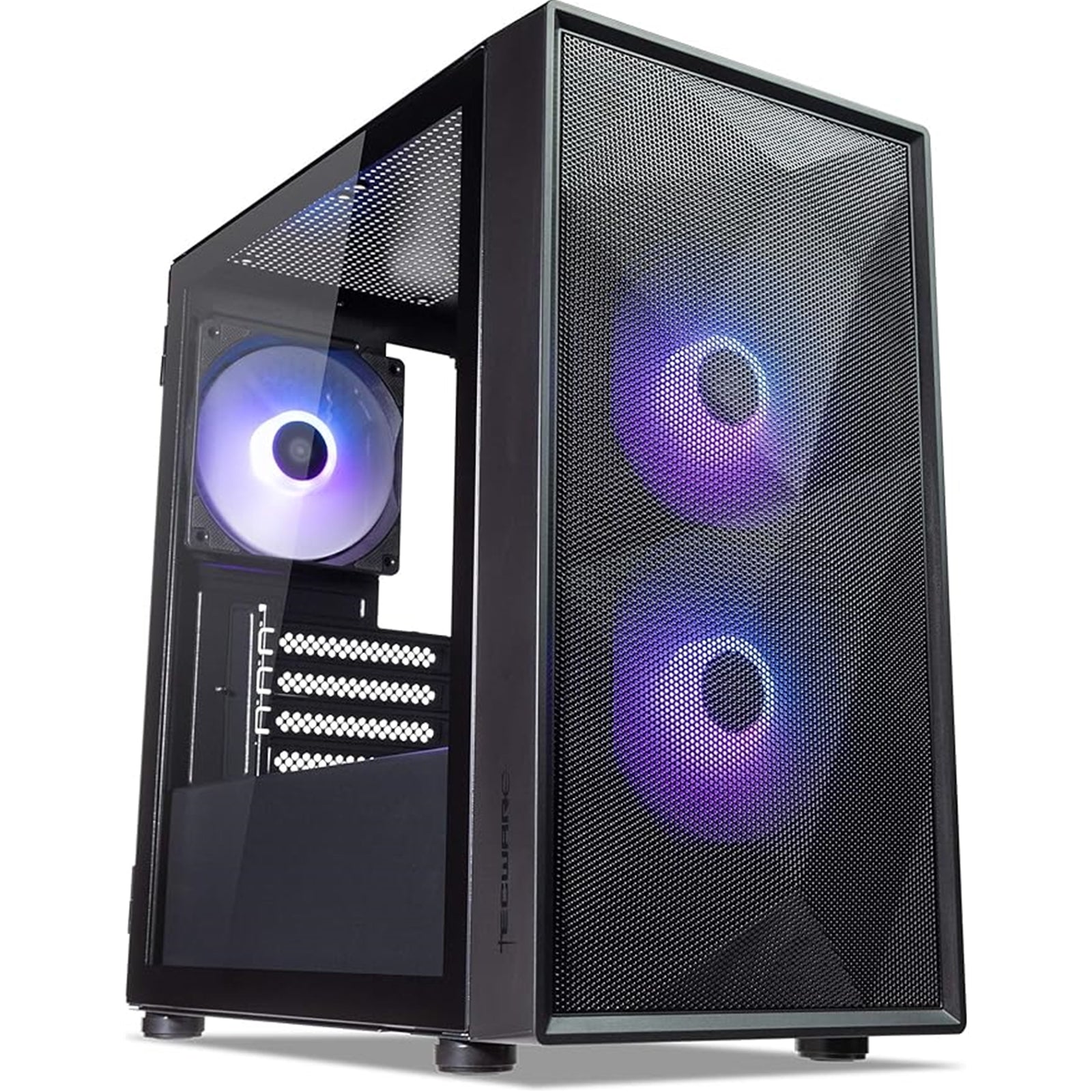 TecWare Forge M2 Compact mATX Case - Mesh Front, 3x ARGB Fans, Black