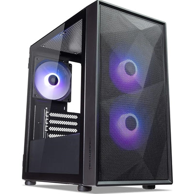 TecWare Forge M2 Compact mATX Case - Mesh Front, 3x ARGB Fans, Black