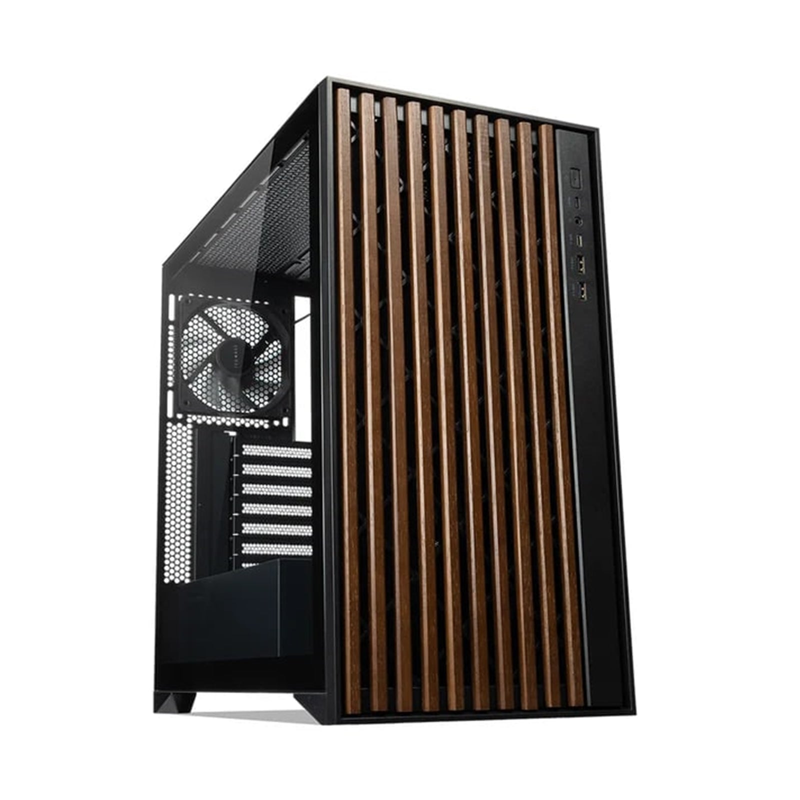 TecWare Timber ATX Mid Tower Case - Wood Panel, Mesh, 4x120mm Fans