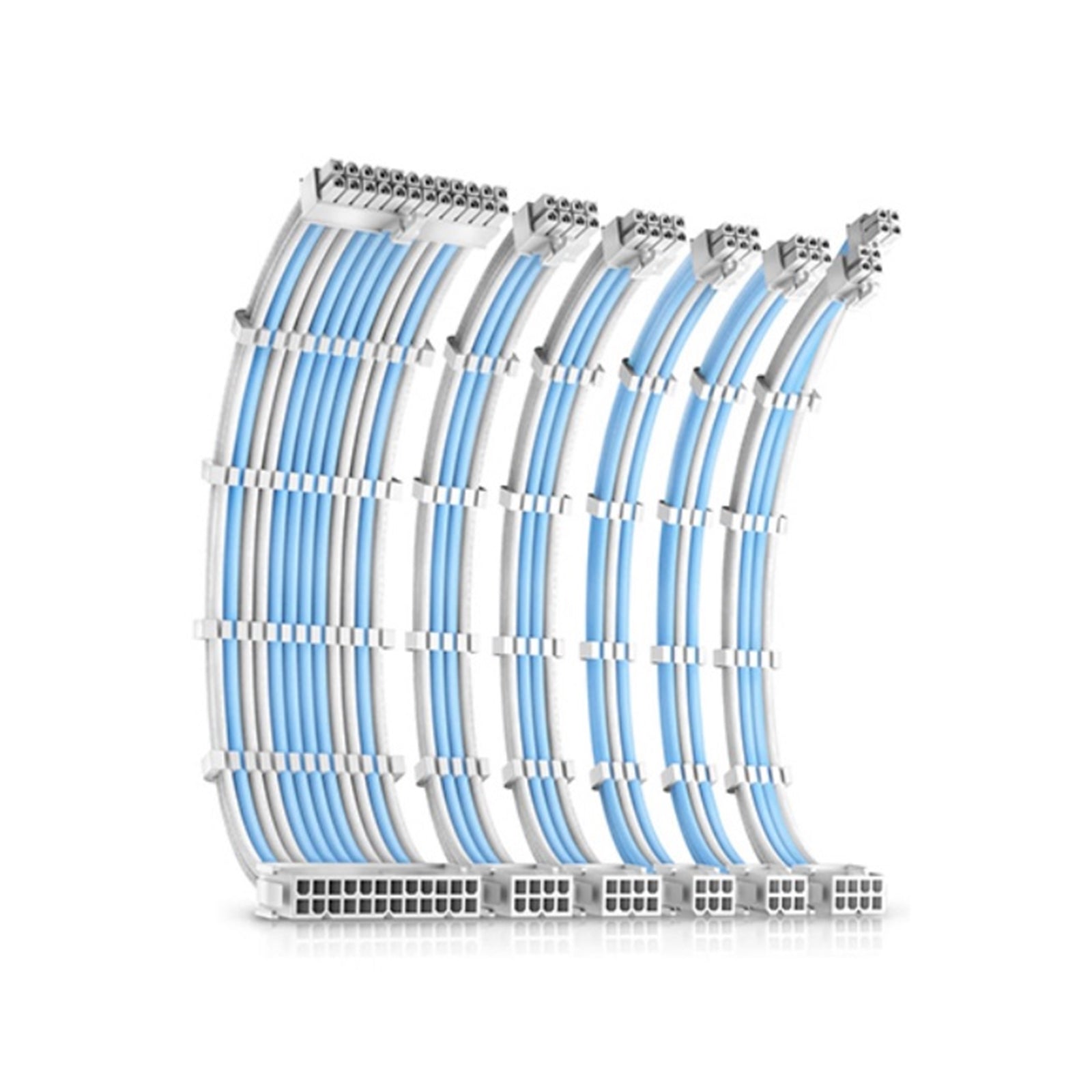 Antec 16AWG Sleeved PSU Extension Cable Kit White/Blue 300mm 6-Pack