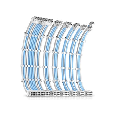 Antec 16AWG Sleeved PSU Extension Cable Kit White/Blue 300mm 6-Pack