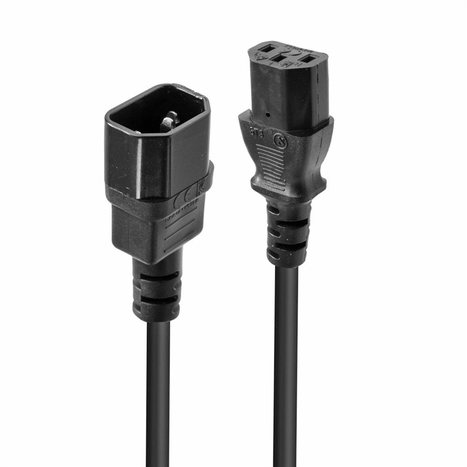 Lindy 2m IEC C13 to C14 Power Extension Cable - VDE Approved Black