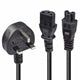 Lindy 2.5m UK Mains Splitter Cable IEC C13 C5 10A Black