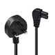 Lindy 0.5m Right Angle IEC C7 Power Cable - UK Plug Black 3A