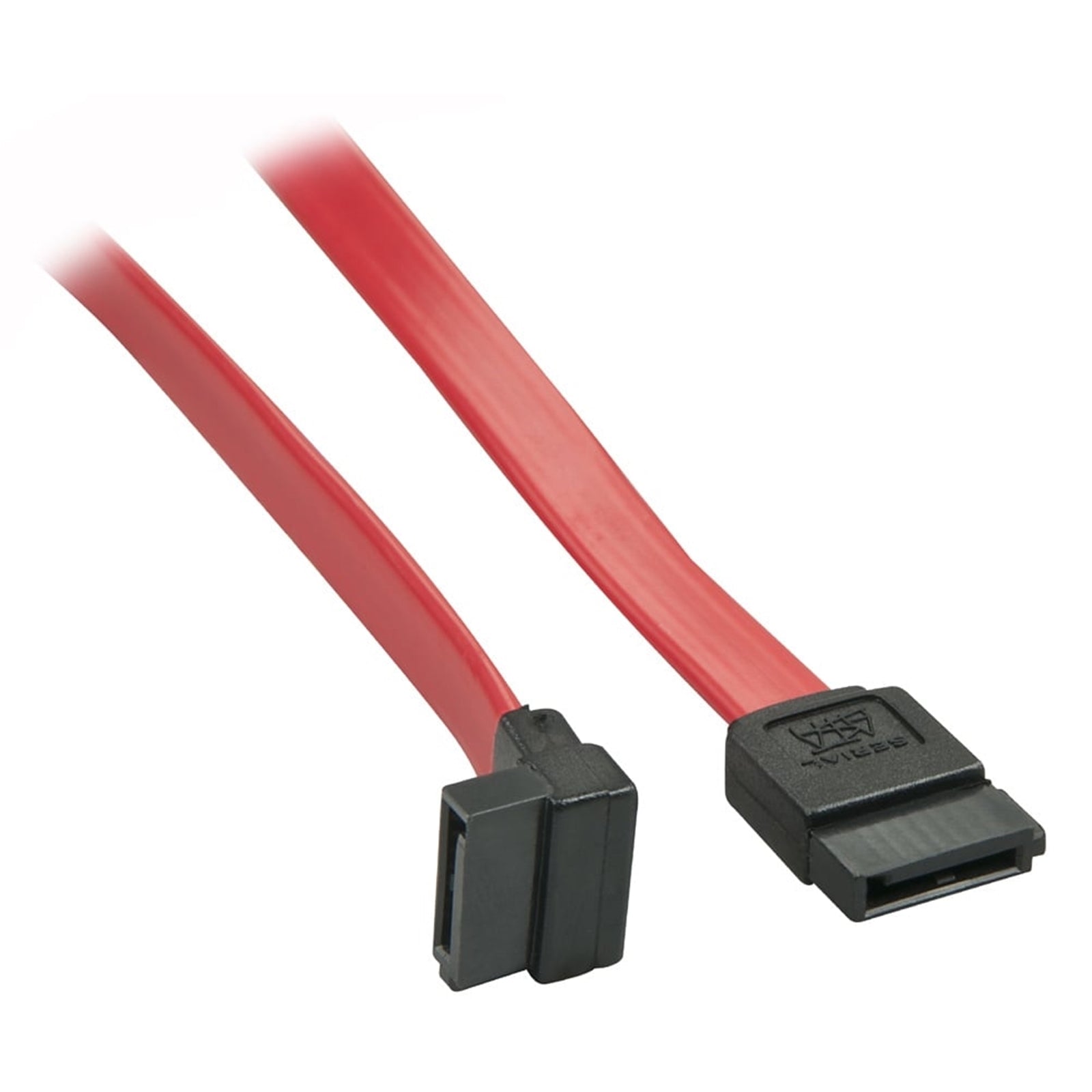 Lindy 0.7m Shielded SATA Cable 7-Pin to 90° Angled - Red