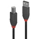 Black Lindy 36675 USB-A to USB-B 2.0 cable, 5m length, 480Mbps data transfer speed.