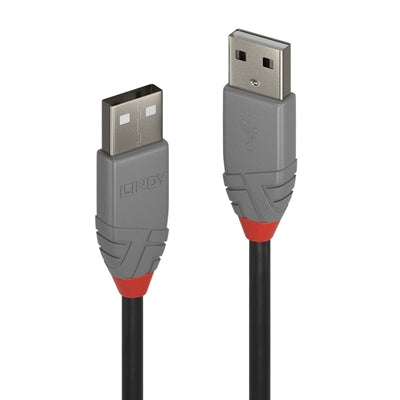 Lindy Anthra USB 2.0 A to A Cable 2m - Double Shielded Black