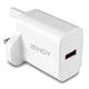 LINDY 18W USB-A Fast Charger White UK Plug Level 6 Efficiency