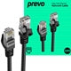 Prevo CAT6 Ethernet Cable 20m Black OFC Copper RJ45 Network LAN