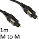 TOSLINK Optical Audio Cable 1m - Gold-Plated Fiber Optic Digital
