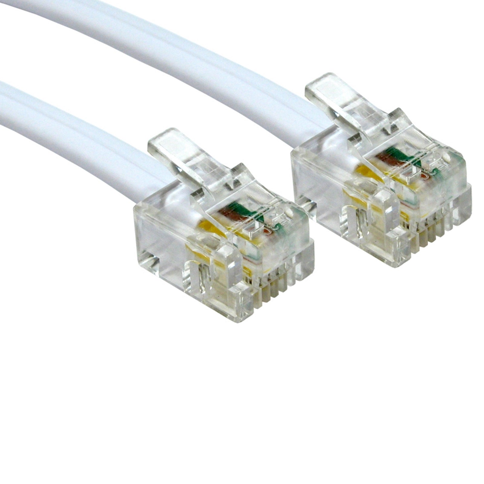 RJ11 to RJ11 Cable 3m White - Male to Male Modem Phone Cable