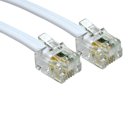 RJ11 to RJ11 Cable 3m White - Male to Male Modem Phone Cable